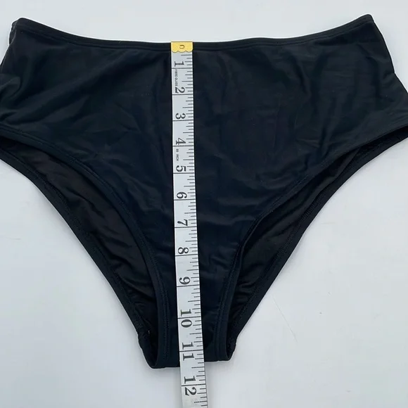 CUPSHE Floral Black Tankini Swimsuit V Neck Adjustable Strap Mid Rise - Picture 14 of 16